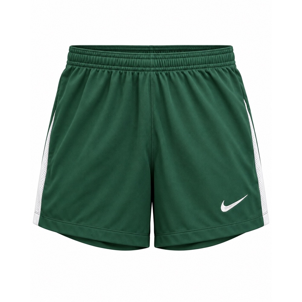 Nike Dri-FIT Women Athletic Shorts Forest Green White Mesh Trim Small 0114